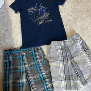 Two pairs cotton board shorts and t-shirt